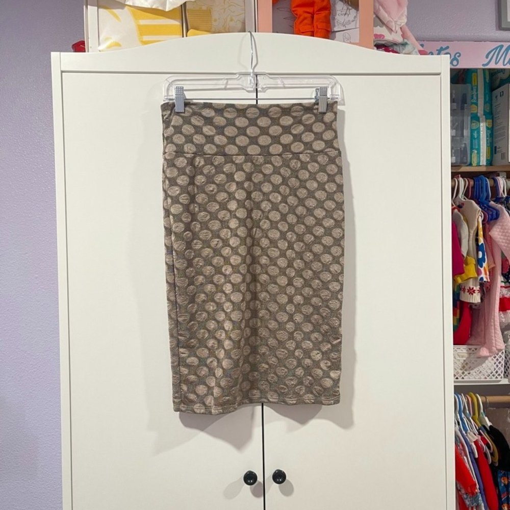 LuLaRoe Polka Dot Metalic Skirt Women Size Small